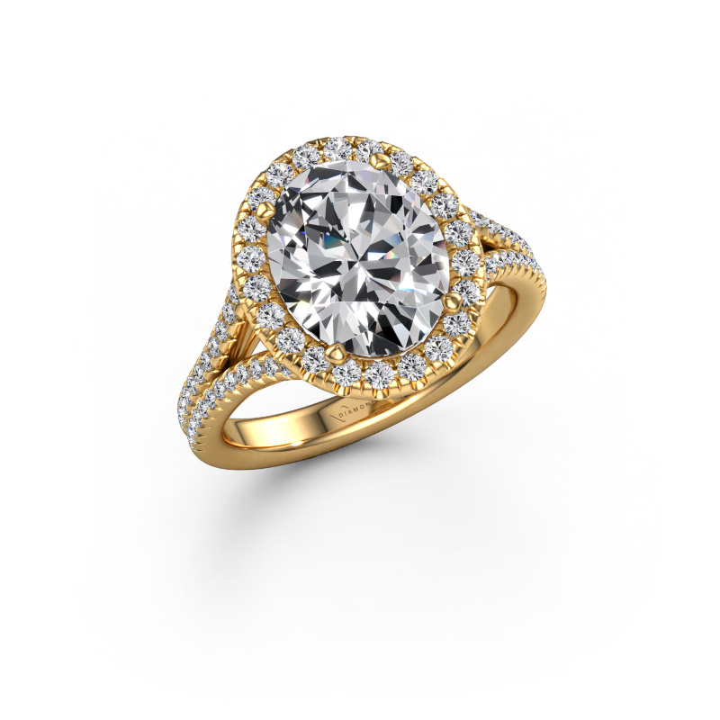 Image of Engagement ring Verla ovl 2 585 gold Lab grown diamond 3.204 crt