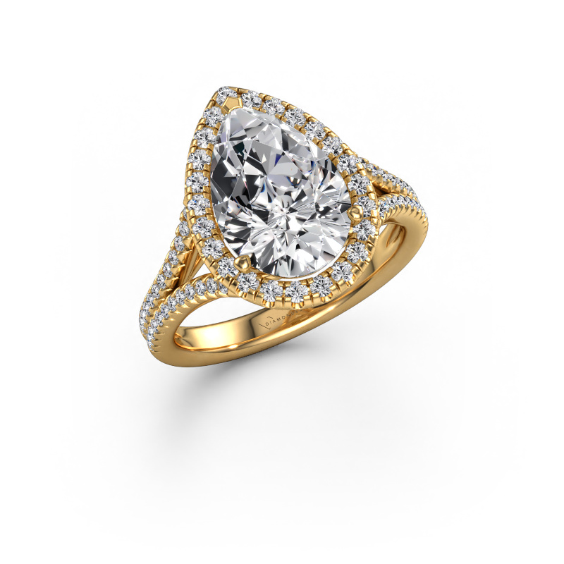 Image of Engagement ring Verla pear 2 585 gold Lab grown diamond 3.528 crt