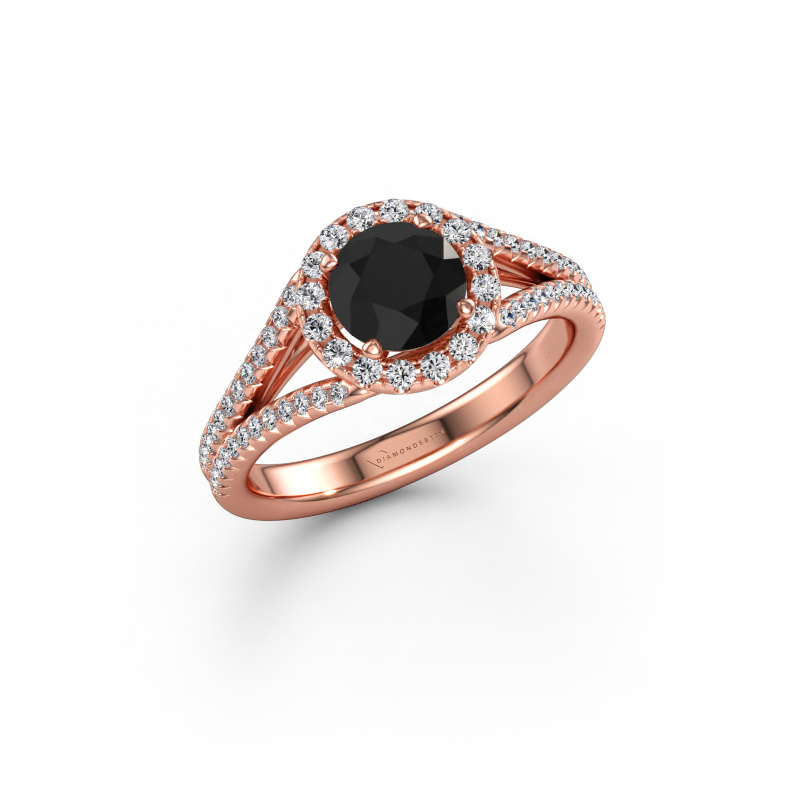 Immagine di Anello di fidanzamento Verla rnd 2 585 oro rosa Diamante nero 1.72 crt