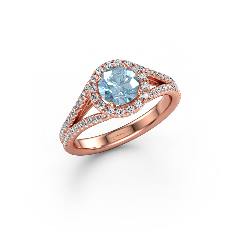 Bild av Förlovningsring Verla rnd 2 585 roséguld Blå labbodlad diamant 6.5 mm