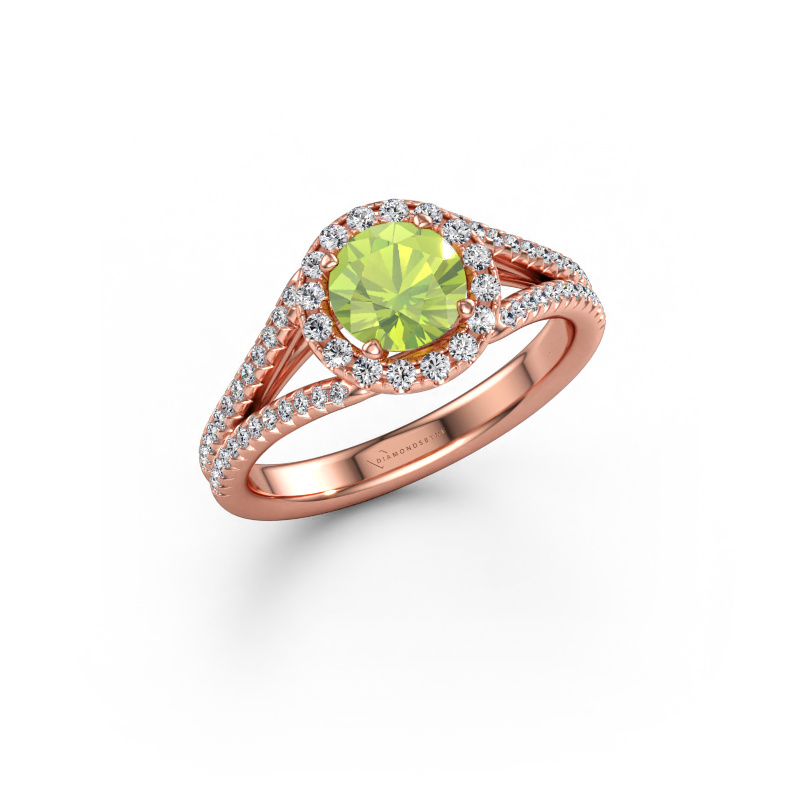 Bild av Förlovningsring Verla rnd 2 585 roséguld Peridot 6.5 mm