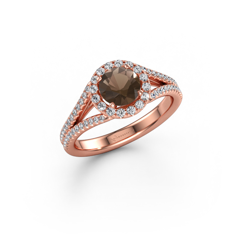Bild av Förlovningsring Verla rnd 2 585 roséguld Rökkvarts 6.5 mm