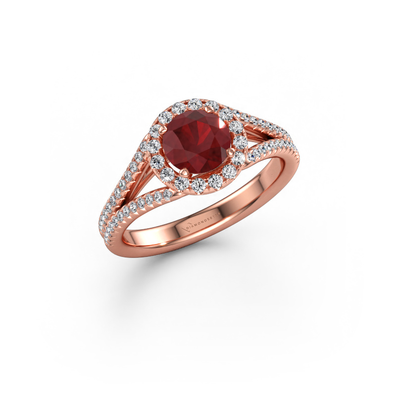 Immagine di Anello di fidanzamento Verla rnd 2 585 oro rosa Rubino 6.5 mm