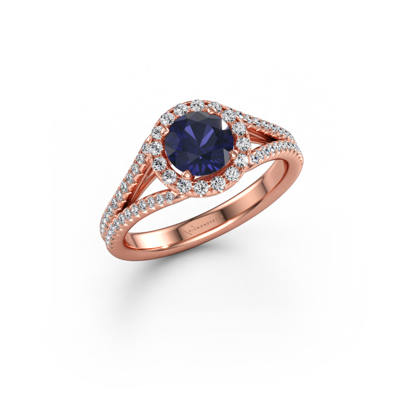 Bild av Förlovningsring Verla rnd 2 585 roséguld Safir 6.5 mm