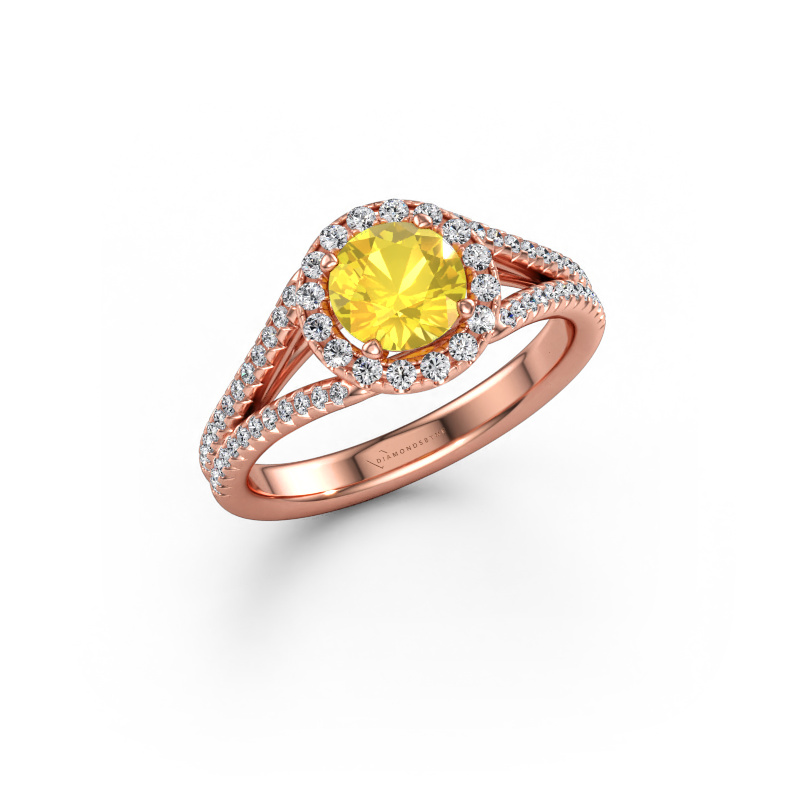 Immagine di Anello di fidanzamento Verla rnd 2 585 oro rosa Zaffiro giallo 6.5 mm