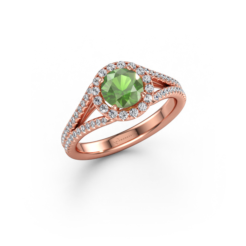 Immagine di Anello di fidanzamento Verla rnd 2 585 oro rosa Tormalina verde 6.5 mm