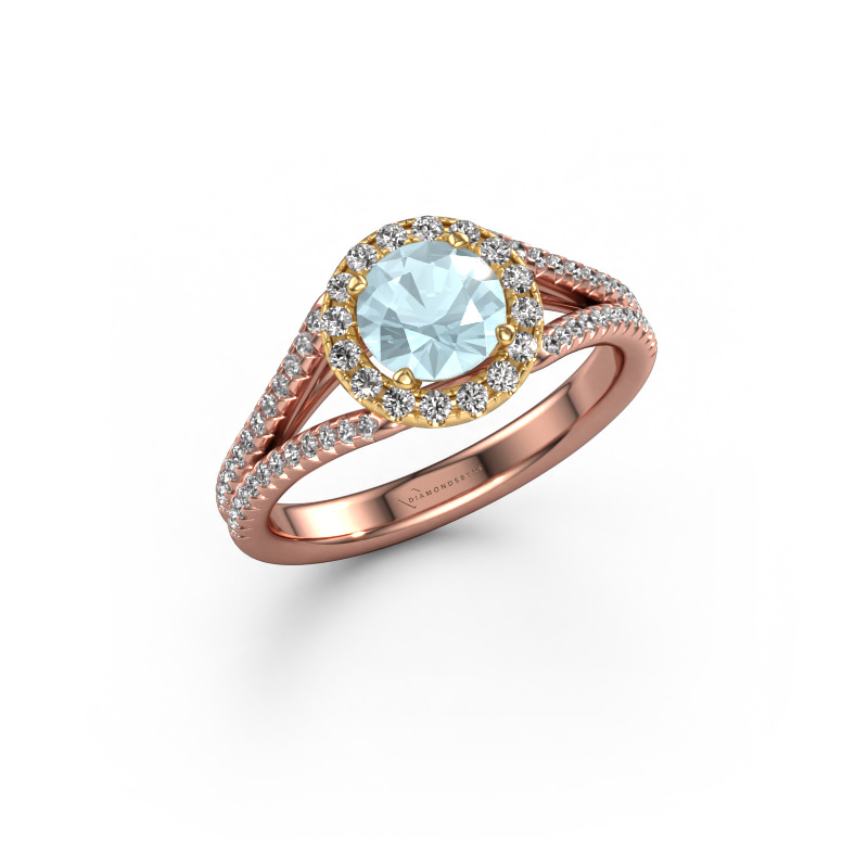Bild von Verlobungsring Verla rnd 2 585 Roségold Aquamarin 6.5 mm