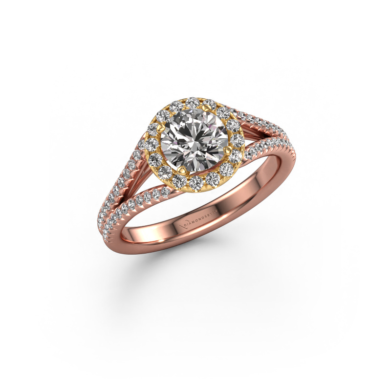 Image of Engagement ring Verla rnd 2 585 rose gold Zirconia 6.5 mm
