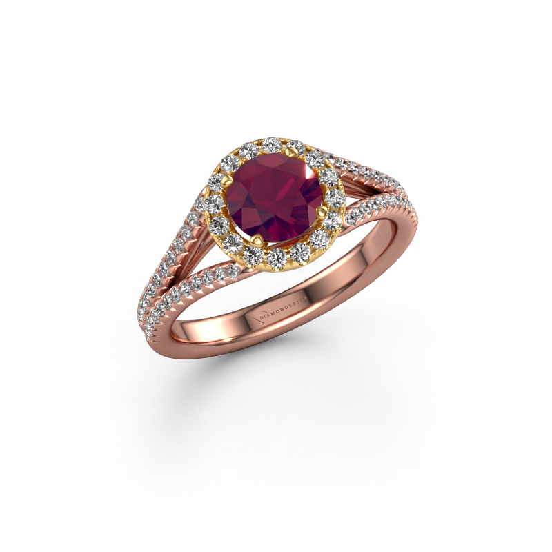 Image de Bague de fiançailles Verla rnd 2 585 or rose Rhodolite 6.5 mm