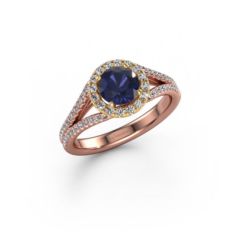 Image of Engagement ring Verla rnd 2 585 rose gold Sapphire 6.5 mm