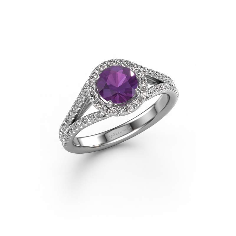 Image of Engagement ring Verla rnd 2 950 platinum Amethyst 6.5 mm
