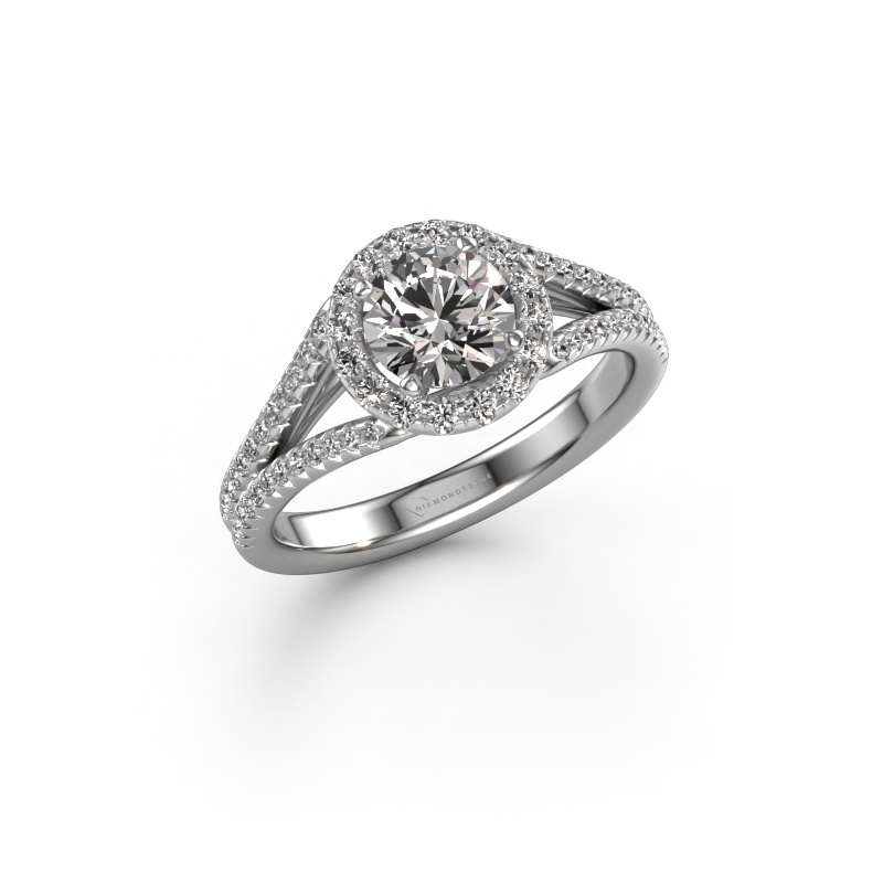 Image of Engagement ring Verla rnd 2 950 platinum Lab-grown diamond 1.42 crt