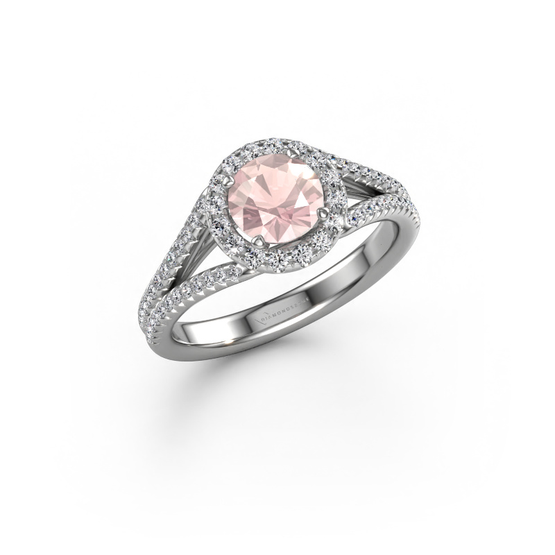 Image of Engagement ring Verla rnd 2 950 platinum Morganite champagne 6.5 mm