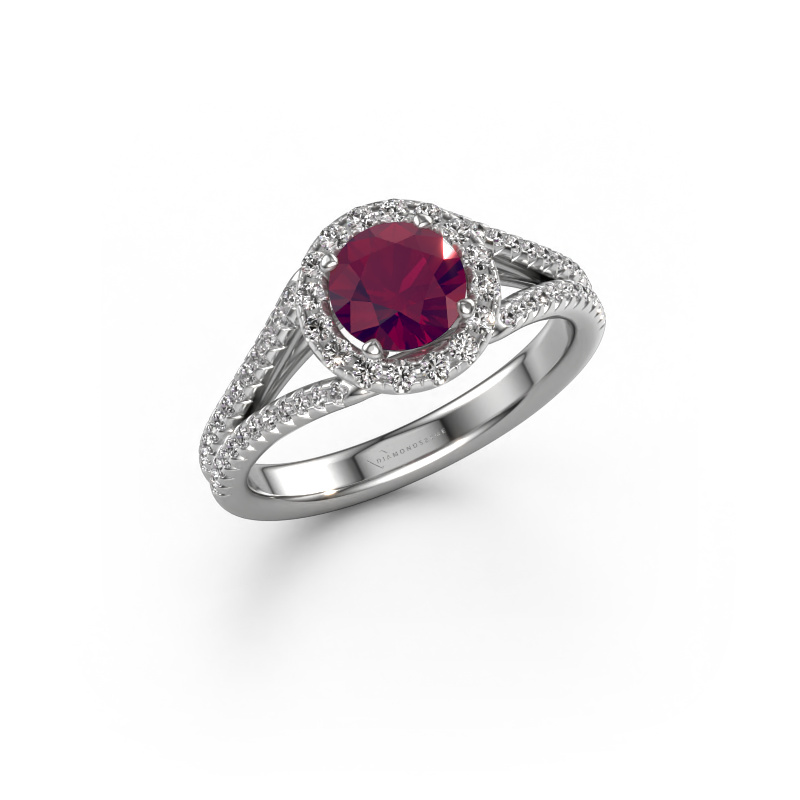 Bild von Verlobungsring Verla rnd 2 950 Platin Rhodolit 6.5 mm