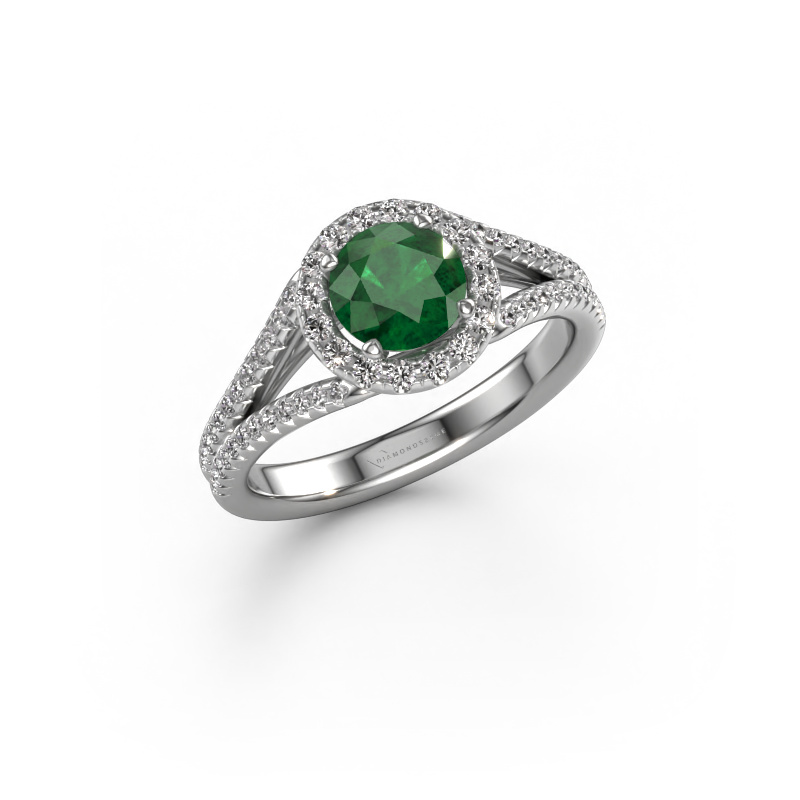 Image of Engagement ring Verla rnd 2 950 platinum Emerald 6.5 mm