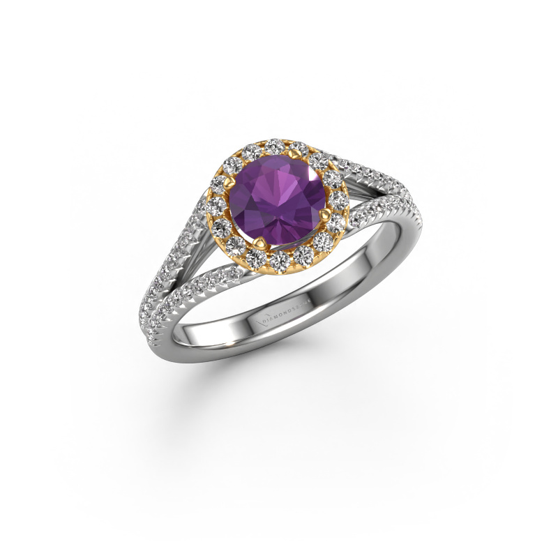Bild von Verlobungsring Verla rnd 2 585 Weißgold Amethyst 6.5 mm