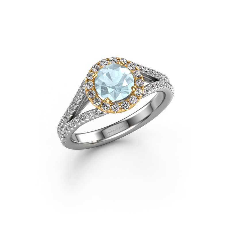 Image of Engagement ring Verla rnd 2 585 white gold Aquamarine 6.5 mm