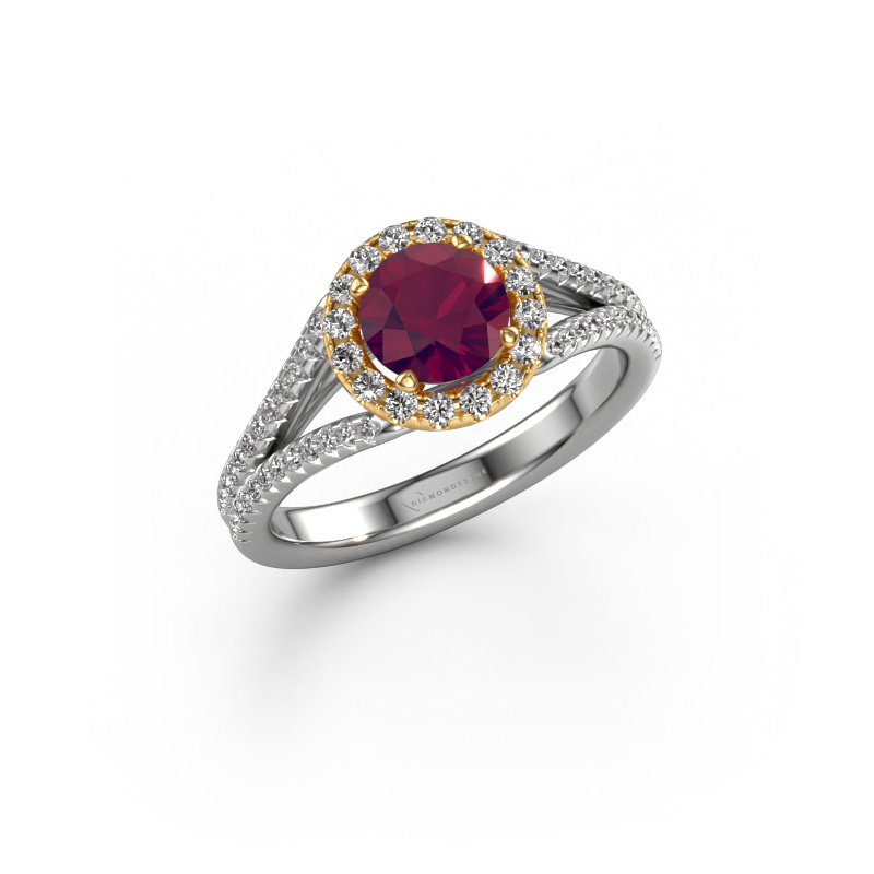 Bild von Verlobungsring Verla rnd 2 585 Weißgold Rhodolit 6.5 mm