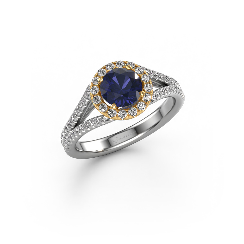 Image of Engagement ring Verla rnd 2 585 white gold Sapphire 6.5 mm