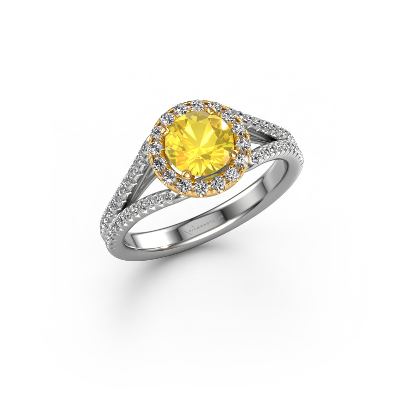 Image de Bague de fiançailles Verla rnd 2 585 or blanc Saphir jaune 6.5 mm