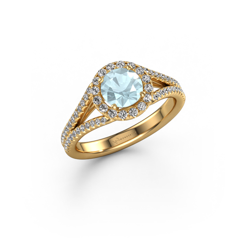 Image of Engagement ring Verla rnd 2 585 gold Aquamarine 6.5 mm