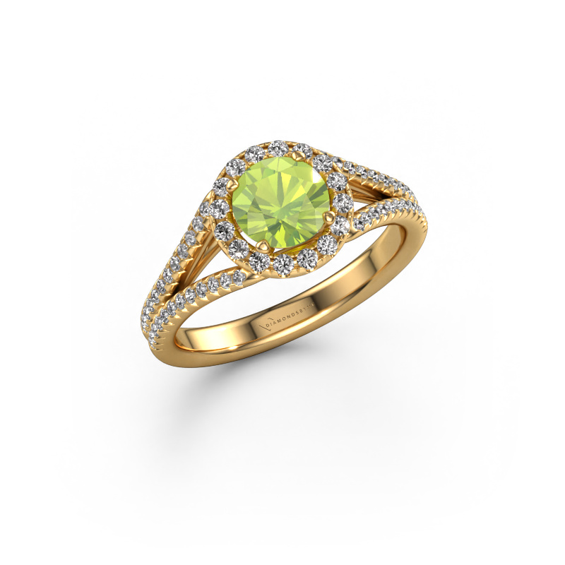 Image of Engagement ring Verla rnd 2 585 gold Peridot 6.5 mm