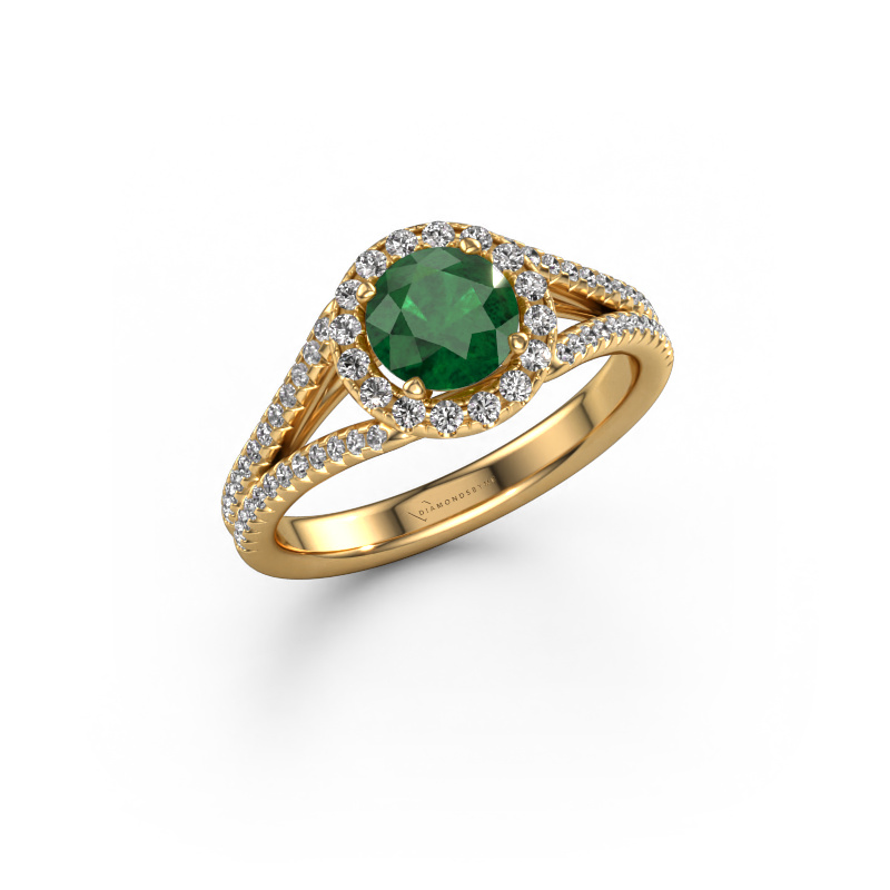 Image of Engagement ring Verla rnd 2 585 gold Emerald 6.5 mm