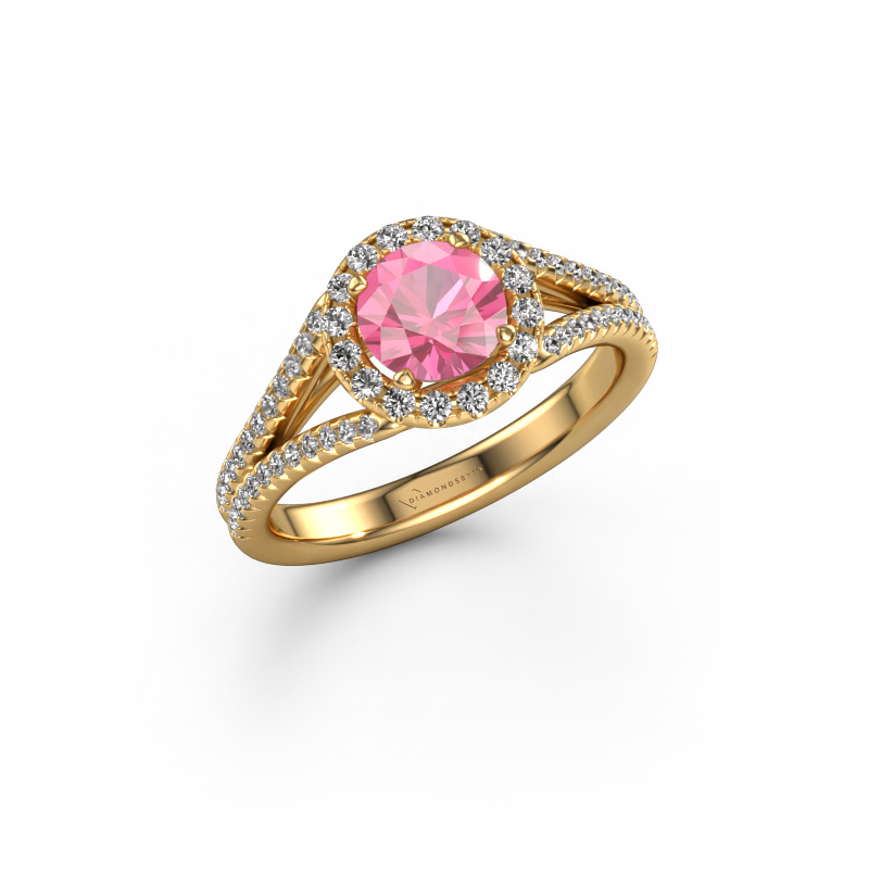 Image de Bague de fiançailles Verla rnd 2 585 or jaune Saphir rose 6.5 mm