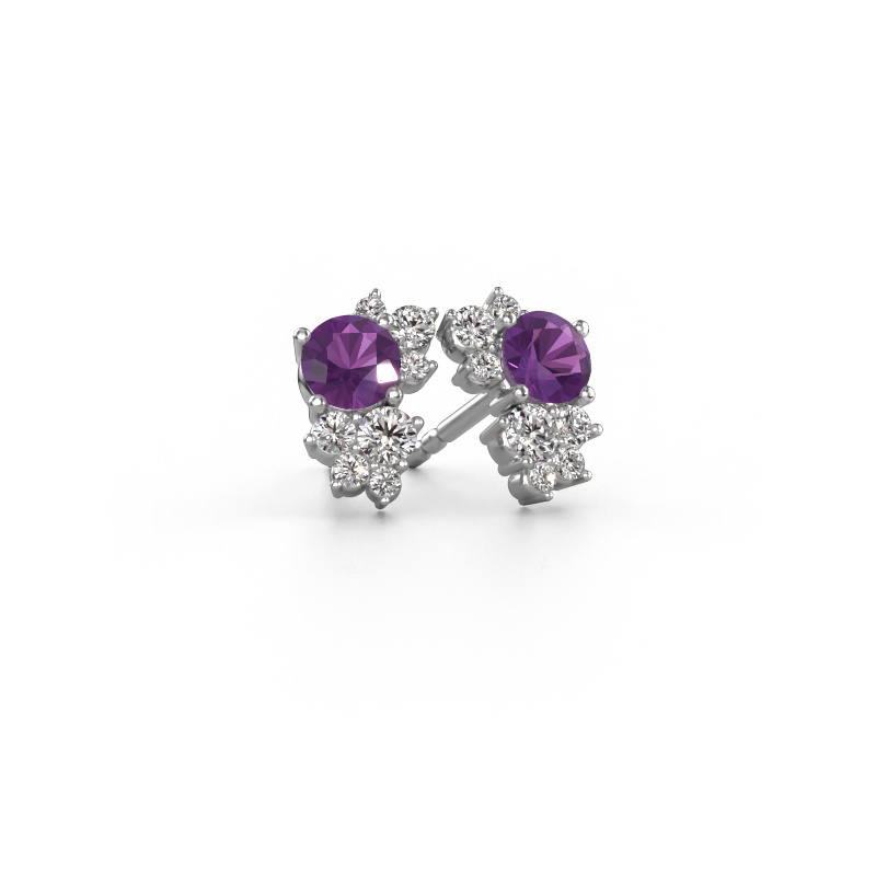 Bild von Ohrsteckers Veronica 585 Weißgold Amethyst 4.2 mm