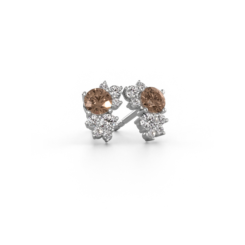 Image of Stud earrings Veronica 585 white gold Brown diamond 0.92 crt