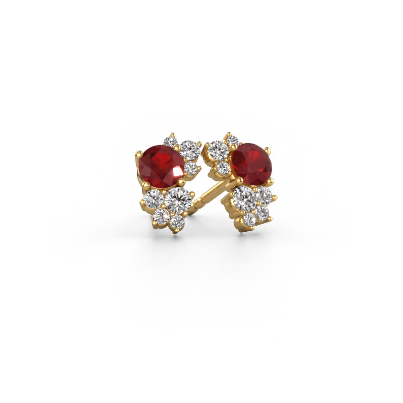 Image de Clous d'oreilles Veronica 585 or jaune Rubis 4.2 mm