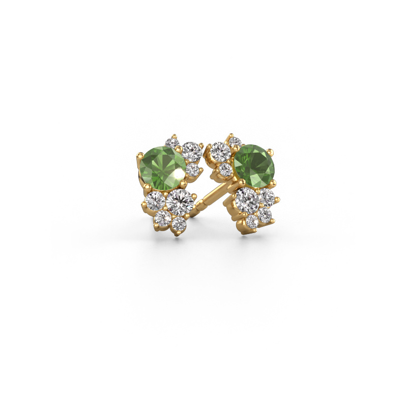 Image de Clous d'oreilles Veronica 585 or jaune Vert tourmaline 4.2 mm