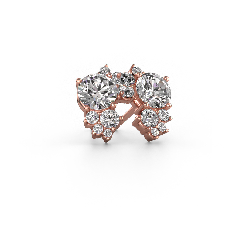 Image de Clous d'oreilles Veronica 585 or rose Diamant 2.12 crt