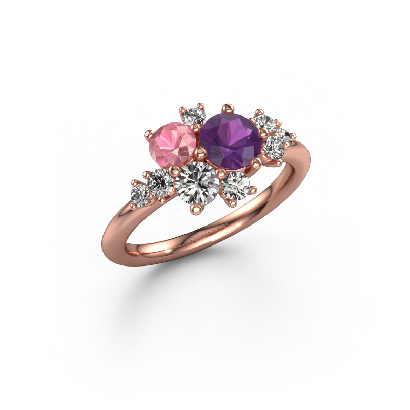 Image of Ring Veronica 585 rose gold Amethyst 5.4 mm