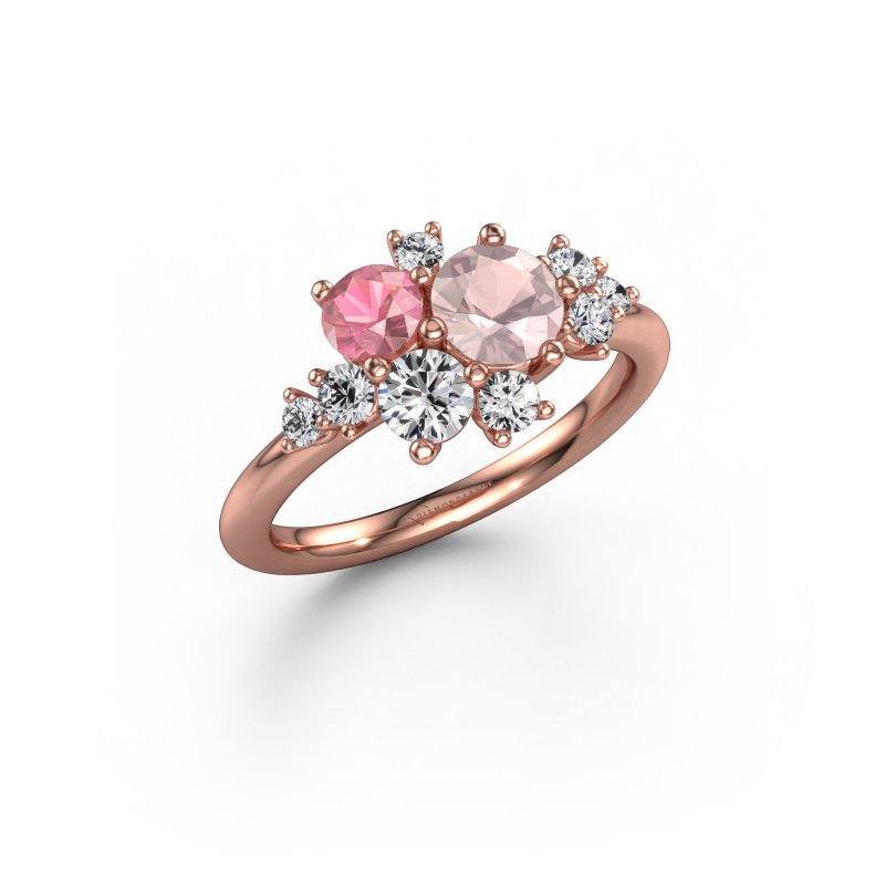 Image of Ring Veronica 585 rose gold Morganite champagne 5.4 mm