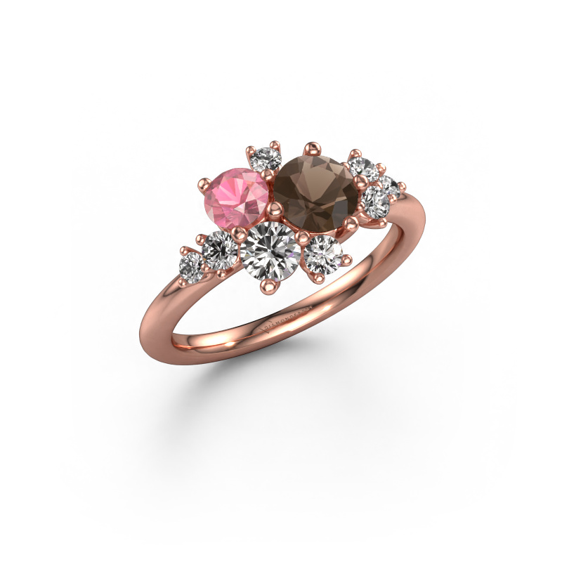 Image of Ring Veronica 585 rose gold Smokey quartz 5.4 mm