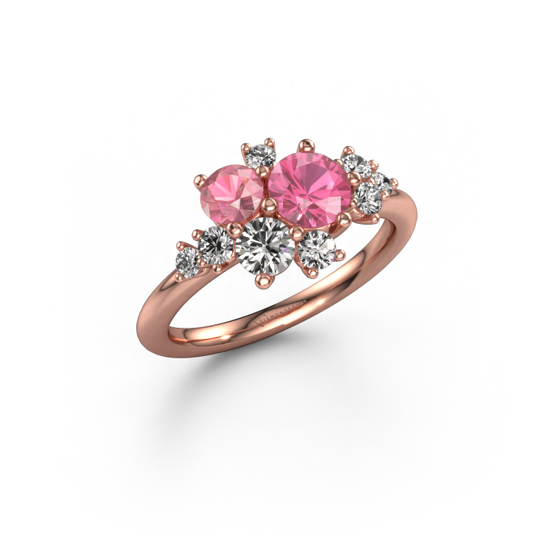 Afbeelding van Ring Veronica 585 rosé goud Roze saffier 5.4 mm