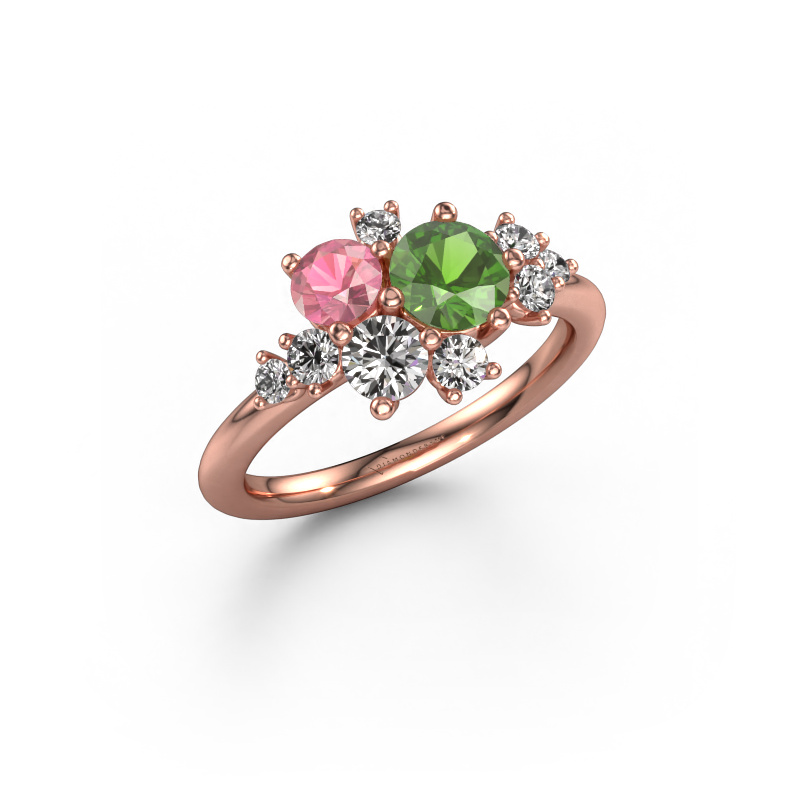 Image of Ring Veronica 585 rose gold Tourmaline green 5.4 mm