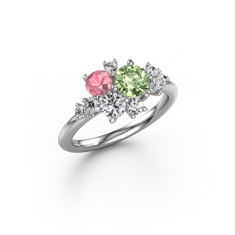 Image of Ring Veronica 585 white gold Green lab grown diamond 5.4 mm
