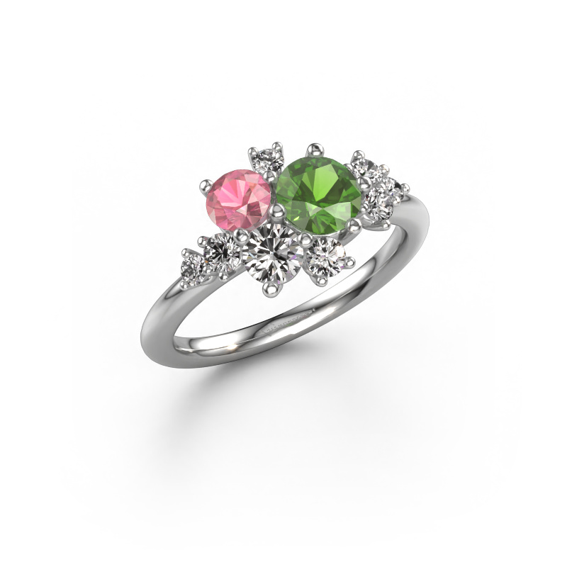 Image of Ring Veronica 585 white gold Tourmaline green 5.4 mm