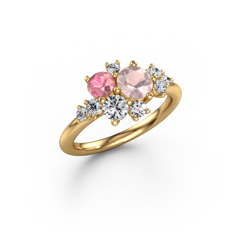 Image of Ring Veronica 585 gold Morganite champagne 5.4 mm