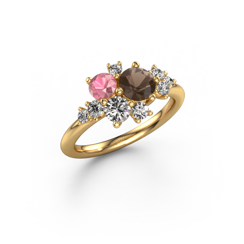 Image of Ring Veronica 585 gold Smokey quartz 5.4 mm