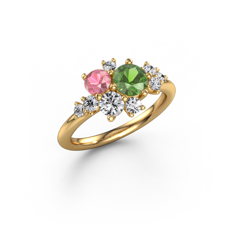 Afbeelding van Ring Veronica 585 goud Toermalijn groen 5.4 mm