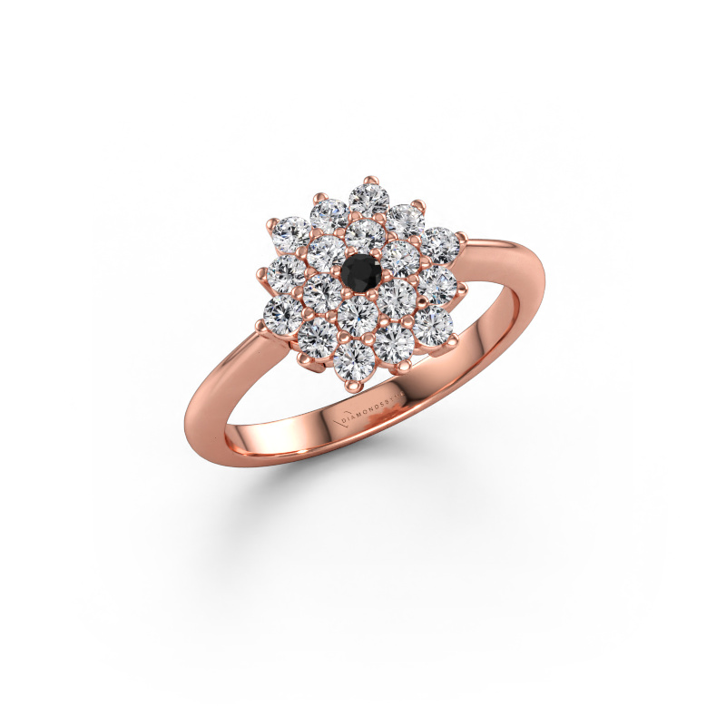 Bild av Förlovningsring Vickey 585 roséguld Svart diamant 0.576 crt