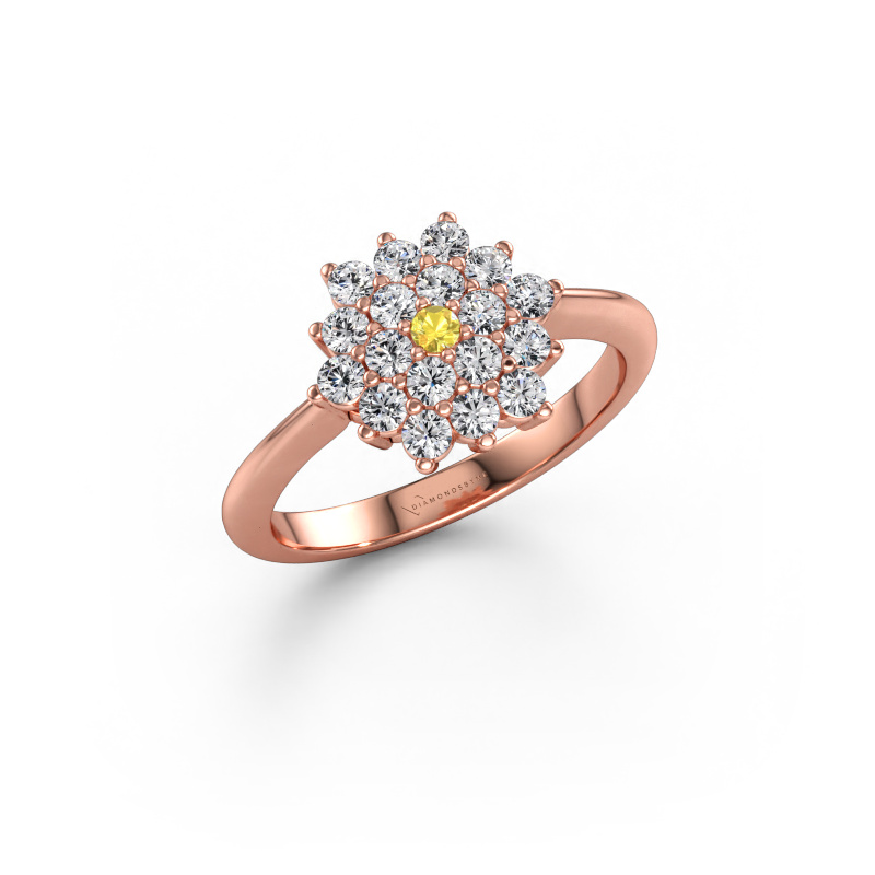 Bild av Förlovningsring Vickey 585 roséguld Gul safir 2 mm