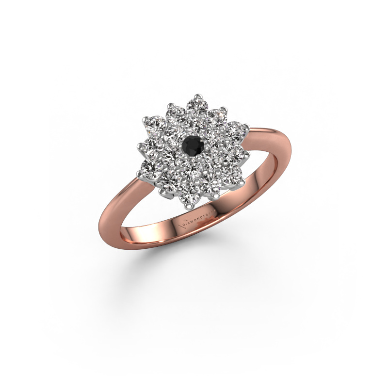 Bild von Verlobungsring Vickey 585 Roségold Schwarz Diamant 0.576 crt