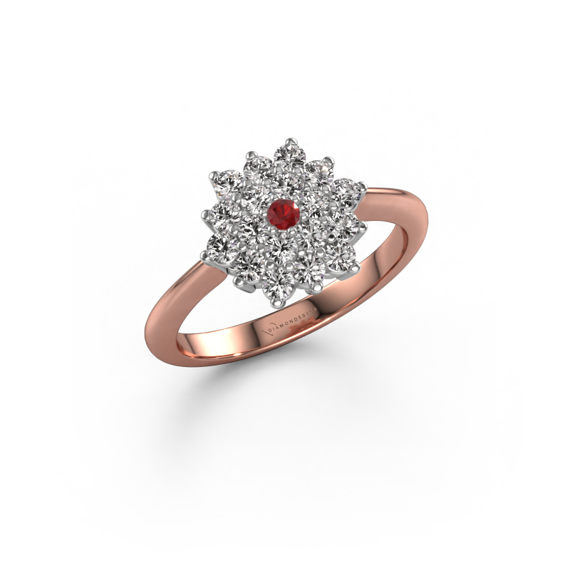 Image of Engagement ring Vickey 585 rose gold Ruby 2 mm