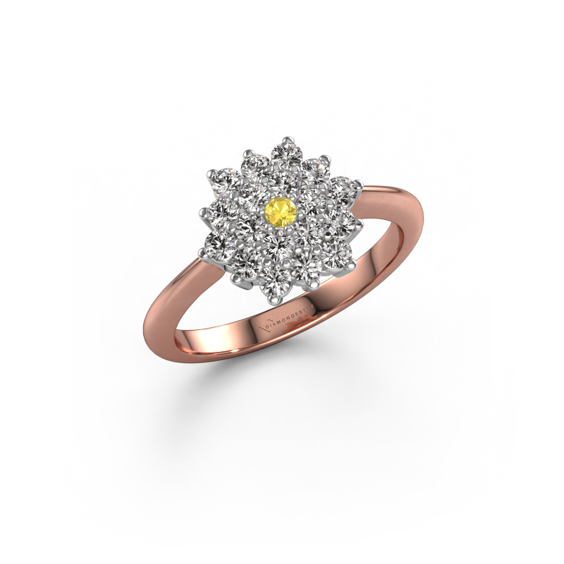 Image of Engagement ring Vickey 585 rose gold Yellow sapphire 2 mm