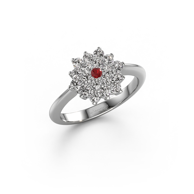 Image de Bague de fiançailles Vickey 585 or blanc Rubis 2 mm