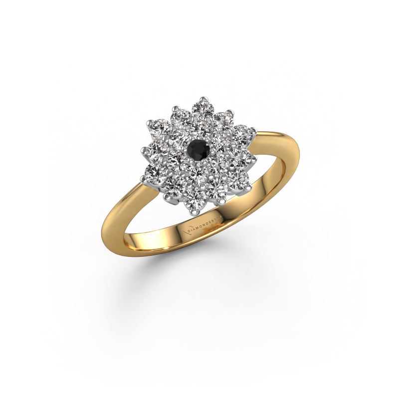 Image de Bague de fiançailles Vickey 585 or jaune Diamant noir 0.576 crt
